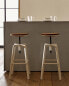 Wood and metal high swivel stool