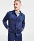 Men's Regular-Fit Stretch Faux-Suede Chore Jacket, Created for Macy's