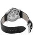 ფოტო #4 პროდუქტის Men's Swiss Automatic Baroncelli III Heritage Black Leather Strap Watch 39mm