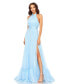 Фото #1 товара Women's High Neck Tiered Chiffon Halter Gown