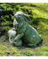 Rabbit on A Rock Garden Statue
