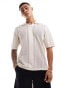 Фото #1 товара Jack & Jones oversized revere collar textured knitted polo in beige