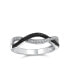 ფოტო #1 პროდუქტის Two Tone Black White CZ Intertwined Rope Twist Knot 1/2 Eternity Clear Pave Cubic Zirconia Infinity Band Ring For Women .925 Sterling Silver