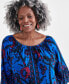 ფოტო #2 პროდუქტის Plus Size Printed 3/4-Sleeve Top, Created for Macy's