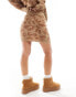 YAS knitted mini skirt co-ord in brown tonal leopard print - CAMEL Löwe, L - фото #4