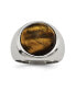 ფოტო #1 პროდუქტის Stainless Steel Polished Tiger's Eye Ring