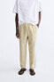 Pleated cotton - linen trousers