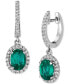 ფოტო #1 პროდუქტის Costa Smeralda Emeralds (1-1/5 ct. t.w.) & Vanilla Diamond (1/3 ct. t.w.) Dangle Hoop Drop Earrings in Platinum