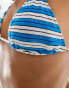 Bright Swimwear maria long island stripe triangle bikini top in blue and white Бело-синий, S - EU 36 - фото #2