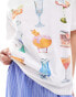 Фото #3 товара ASOS DESIGN oversized t-shirt with drinks graphic in ivory