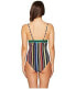 Stella McCartney Women's 176755 Stripe One-Piece Swimsuits Multi Color Size L