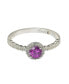 Фото #3 товара Pink Sapphire & Lab-Grown White Sapphire Petite Halo Bridal Ring in Sterling Silver by Suzy Levian