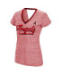 Women's Red Los Angeles Angels Halftime Back Wrap Top V-Neck T-shirt