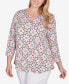 ფოტო #4 პროდუქტის Plus Size Patio Puff Tile Print Top