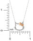 Фото #5 товара Macy's hello Kitty Diamond Silhouette Pendant Necklace (1/20 ct. t.w.) in 10k White & Rose Gold, 16" + 2" extender