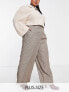 Фото #1 товара Yours wide leg tailored trousers in beige check