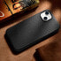 Skórzane etui iPhone 14 magnetyczne z MagSafe Litchi Premium Leather Case czarny