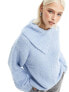 ASOS DESIGN jumper with off centre collar detail in blue