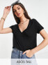 Фото #1 товара ASOS DESIGN Tall relaxed v neck t-shirt in black