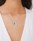 Фото #6 товара Macy's imitation Pearl and Cubic Zirconia Bow Pendant Necklace