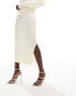 Фото #2 товара Y.A.S Kira knitted midi skirt co ord in beige