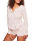 Plus Size Kennedy Pajama Long sleeve henley & short set