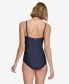 Фото #3 товара Women's Shirred Tummy-Control Split-Cup Bandeau One-Piece Swimsuit