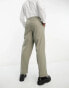 New Look relaxed pleat front trousers in khaki