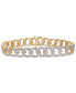 Men's Diamond Link Bracelet (1 ct. t.w.) in 14k Gold-Plated Sterling Silver and Sterling Silver