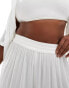 Фото #3 товара ASOS DESIGN Curve crinkle co-ord wide leg beach trouser in white