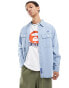 Фото #1 товара Aape By A Bathing Ape long sleeve denim shirt in light blue wash