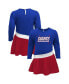 ფოტო #1 პროდუქტის Girls Infant Royal, Red New York Giants Heart to Heart Jersey Tri-Blend Dress
