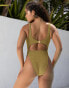 Фото #6 товара Wolf & Whistle X Malaika Terry Fuller Bust cut out swimsuit in metallic gold