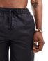 Pull&Bear linen look shorts in black - Mix&Match