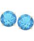 ფოტო #2 პროდუქტის Blue Topaz Stud Earrings (6-3/4 ct. t.w.) in 14k Gold