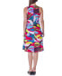 ფოტო #3 პროდუქტის Women's Print Sleeveless Knee Length Tank Swing Dress