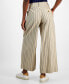 Women's Striped Pleat-Front Wide-Leg Trousers