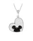 Фото #1 товара Disney mickey Mouse Stainless Steel Crystal Heart Necklace, Officially Licensed