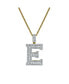 Фото #1 товара Letter E Natural Round Cut Diamond Pendant (2.4 cttw) in 14k Yellow Gold for Women & Men