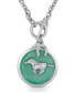 Фото #1 товара 2028 silver-Tone Enamel Horse Pendant Toggle Necklace