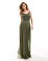 Beauut Bridesmaid embellished cowl neck maxi dress in khaki Зеленый, 36 - фото #1