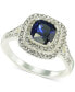 Фото #1 товара Silver-Tone Pavé & Color Crystal Square Halo Ring, Created for Macy's