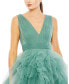 Women's Ruffled V-Neck A Line Tulle Dress