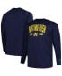 Men's Navy Notre Dame Fighting Irish Big and Tall Arch Long Sleeve T-shirt