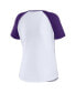 Фото #4 товара Women's White Distressed LSU Tigers Baseball Logo Raglan Henley T-shirt