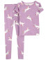 Фото #7 товара Kid 2-Piece Unicorn 100% Snug Fit Cotton Pajamas 6