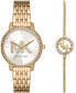 ფოტო #6 პროდუქტის Women's Melissa Three-Hand Gold-Tone Stainless Steel Watch Set 35mm