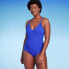 Фото #2 товара Women's Wide Ribbed Ring Medium Coverage One Piece Swimsuit - Kona Sol Blue M