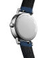 ფოტო #3 პროდუქტის Women's Swiss Elegant Moonphase Blue Leather Strap Watch 30mm