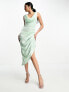 Фото #1 товара ASOS DESIGN cowl corset draped midi dress in mint